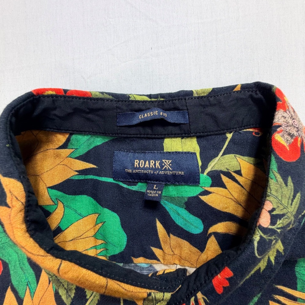 Roark Artifacts‎ Of Adventure Men's Large Floral Button Up Shirt Short Sleeve - Picture 3 of 6